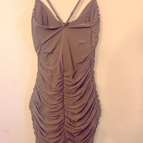 NWT | Shapellx Draped Mesh Shaping Dress (Olive Green) - Picture 3 of 7